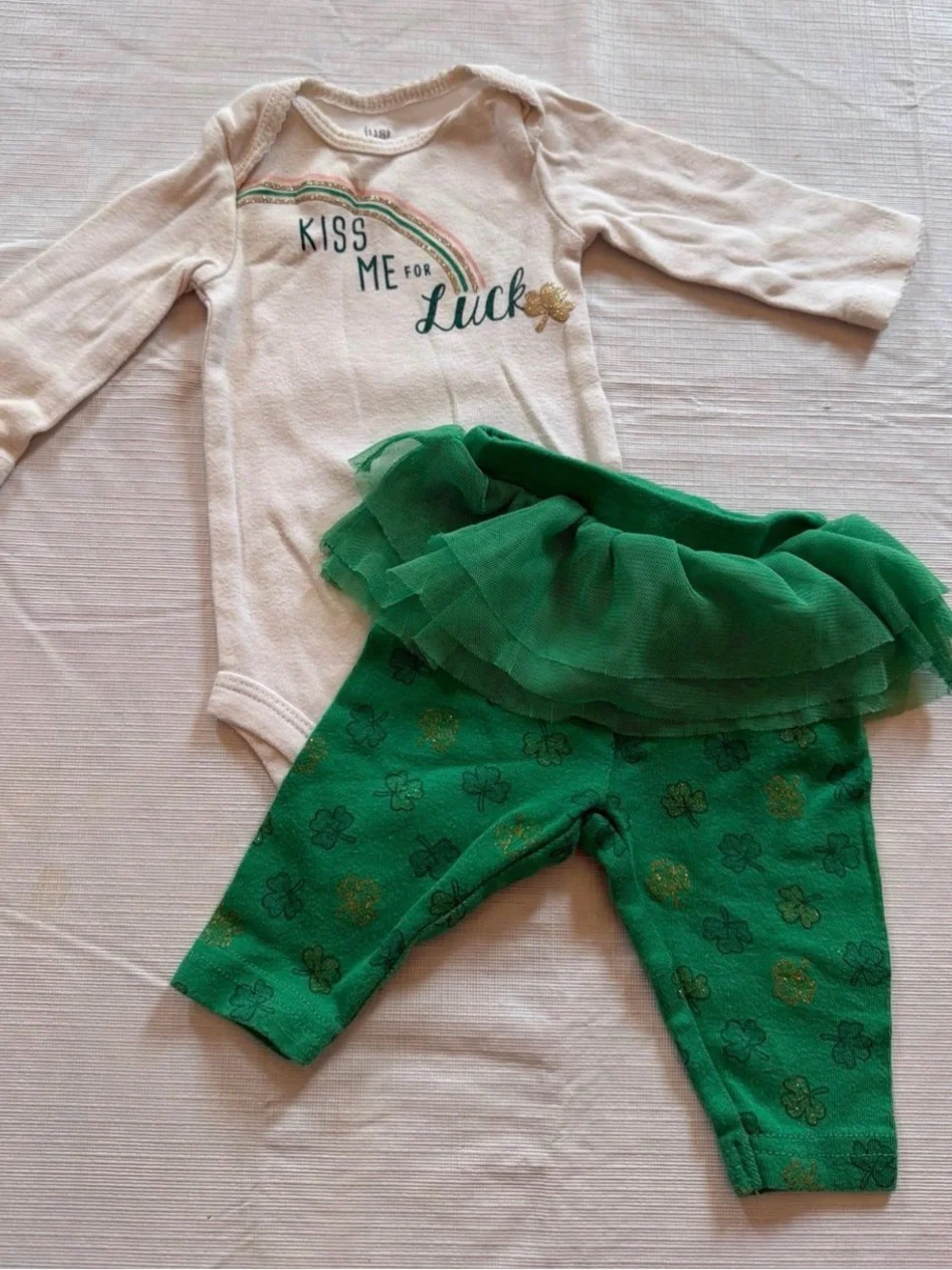 Carter's St. Patrick’s Day Bodysuit and Green Tutu Legging Set